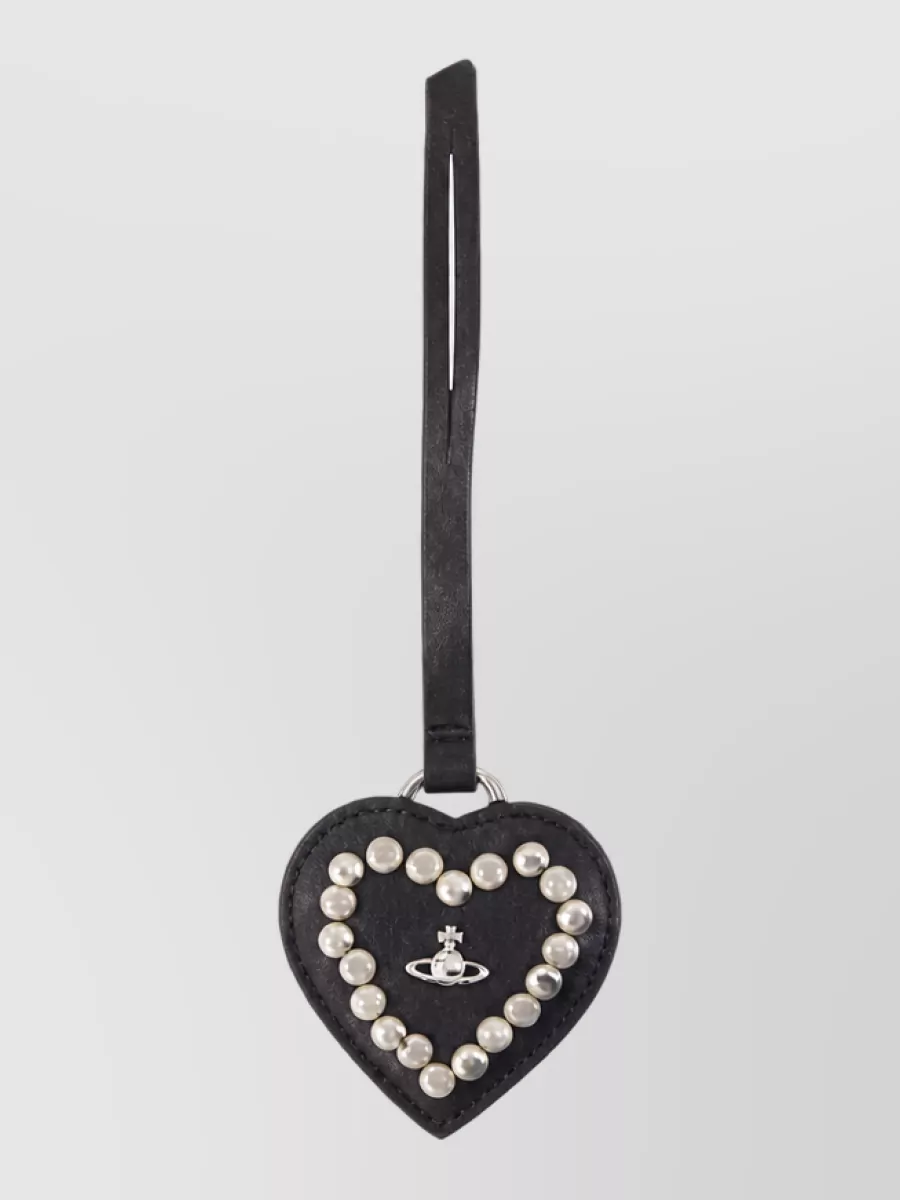 Vivienne Westwood leather heart mirror keyring