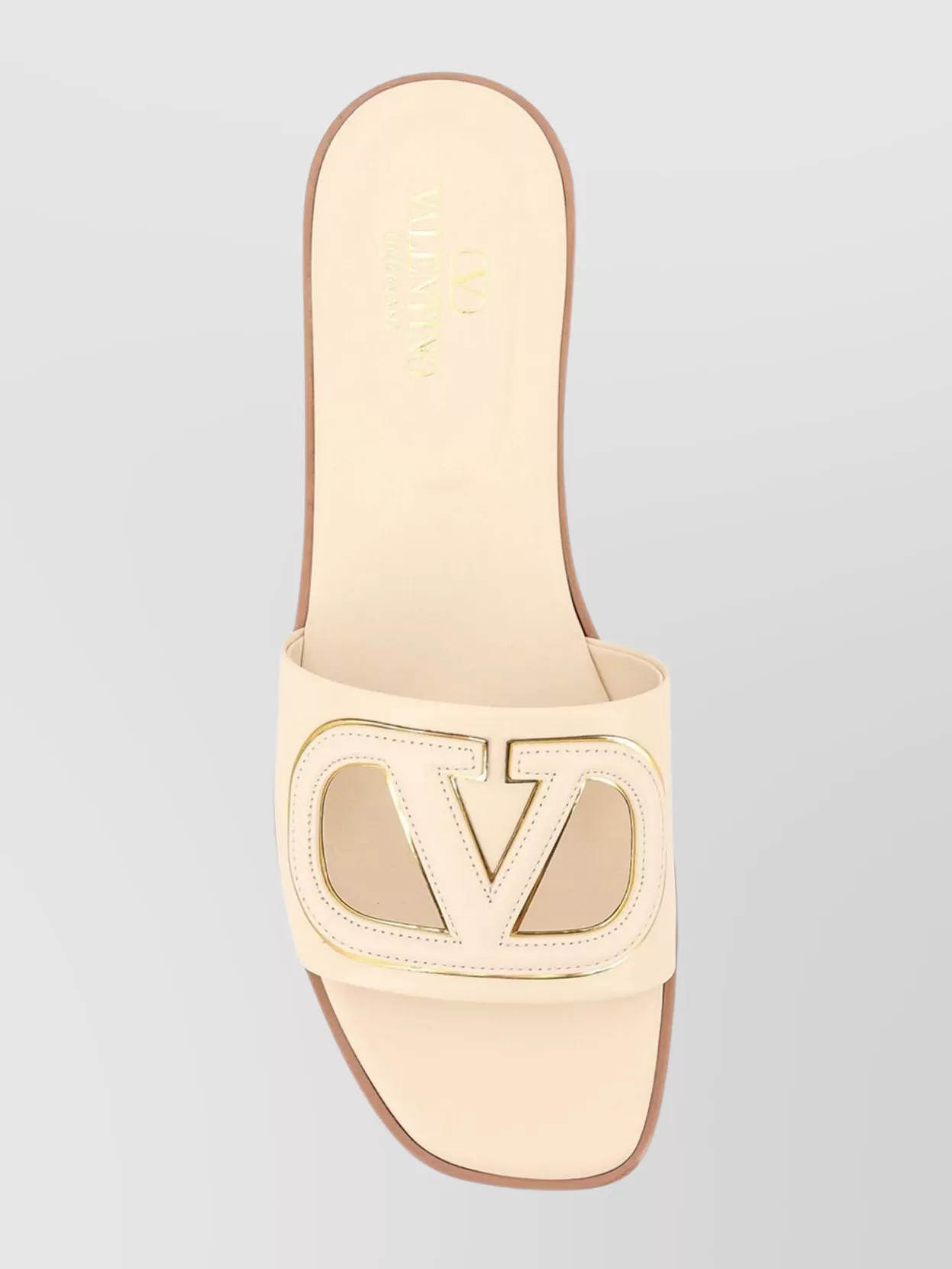 Valentino Leather Slides With Cut-out Logo Design
