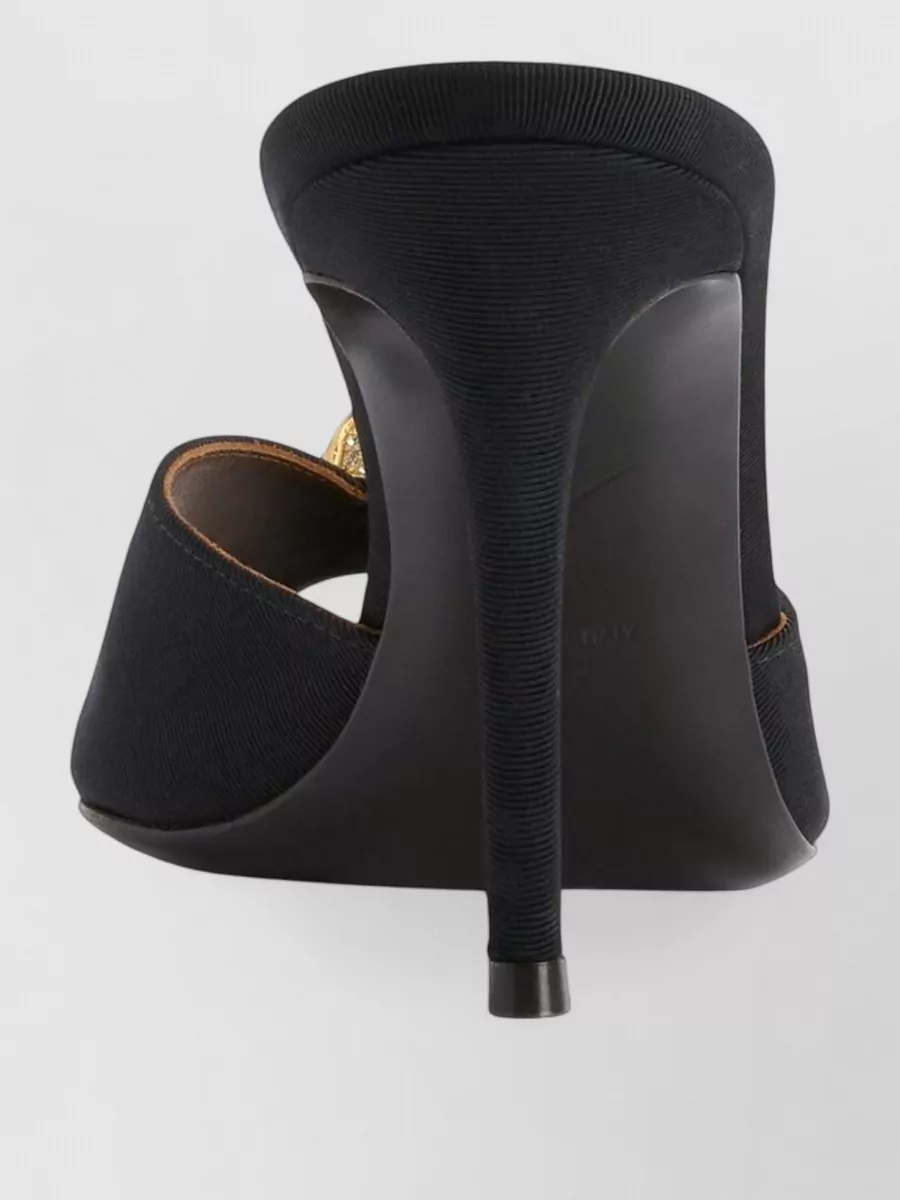 Giuseppe Zanotti Leather Crystal-Embellished Open-Toe Mules