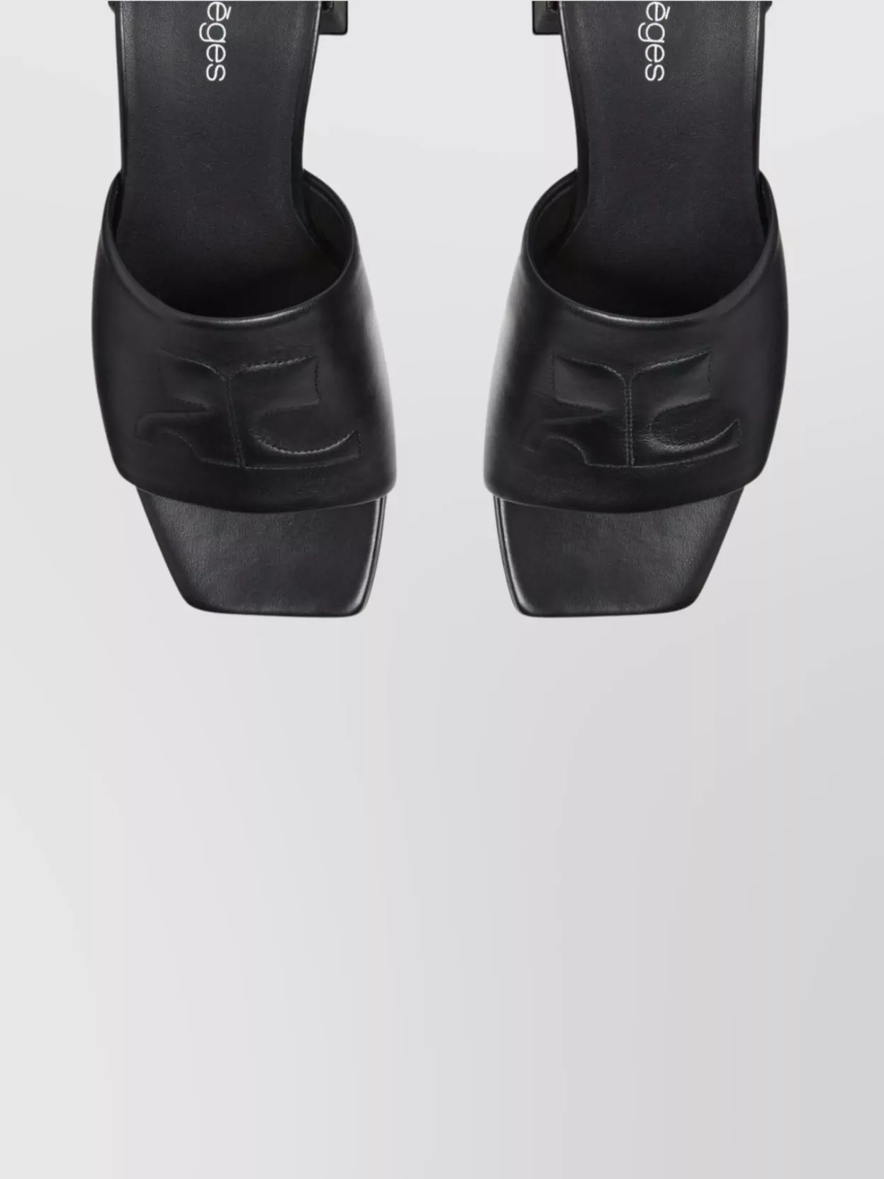 COURRÈGES HEEL BLOCK SANDALS SQUARE OPEN TOE