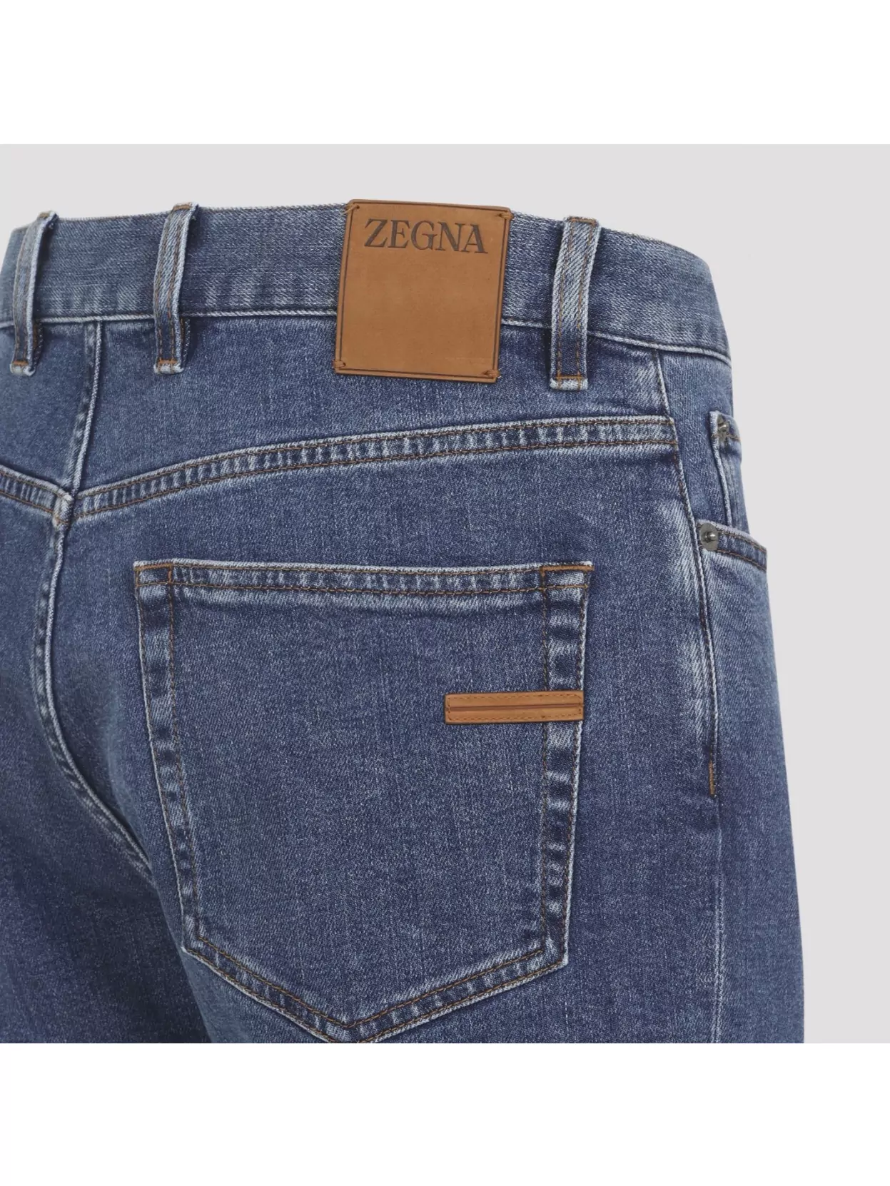 Zegna Denim Trousers With Belt Loops And Pockets In Blue