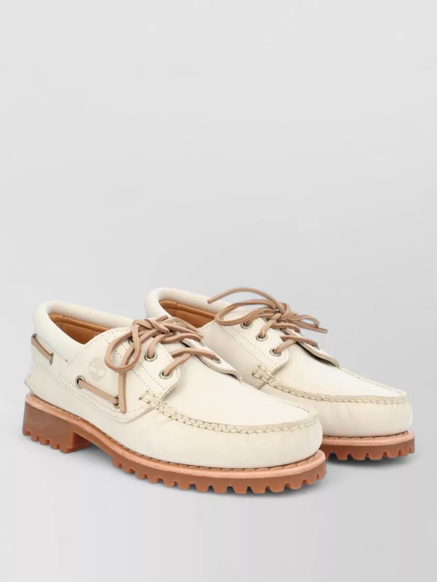 Timberland Leather Lace Up Loafer Shoe Rubber Sole