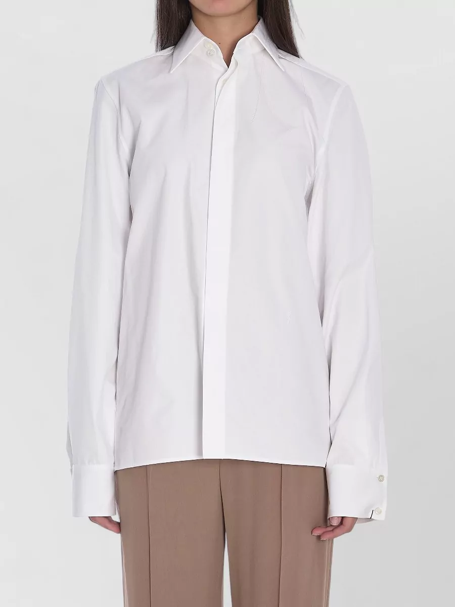 Saint Laurent Regular Fit Long Sleeve Cotton Shirt