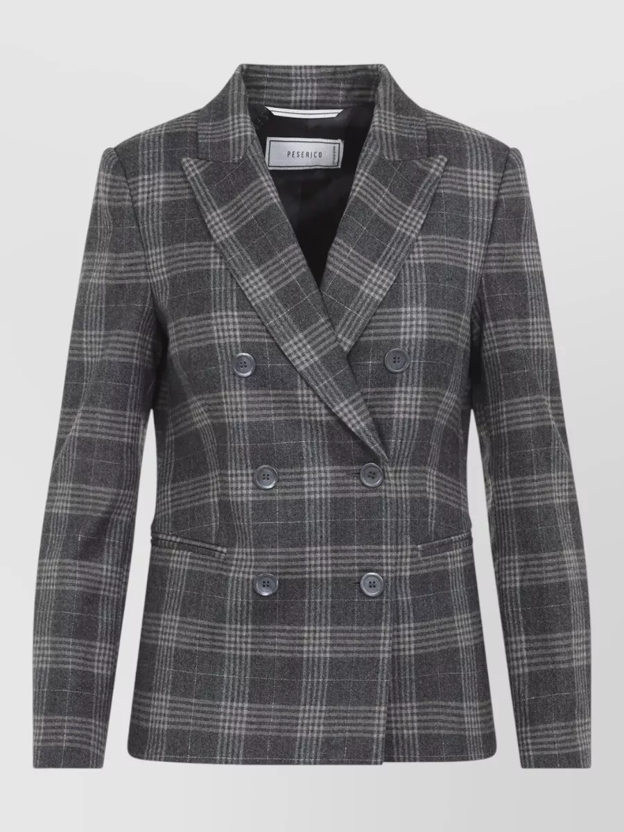 Peserico checked double-breasted blazer