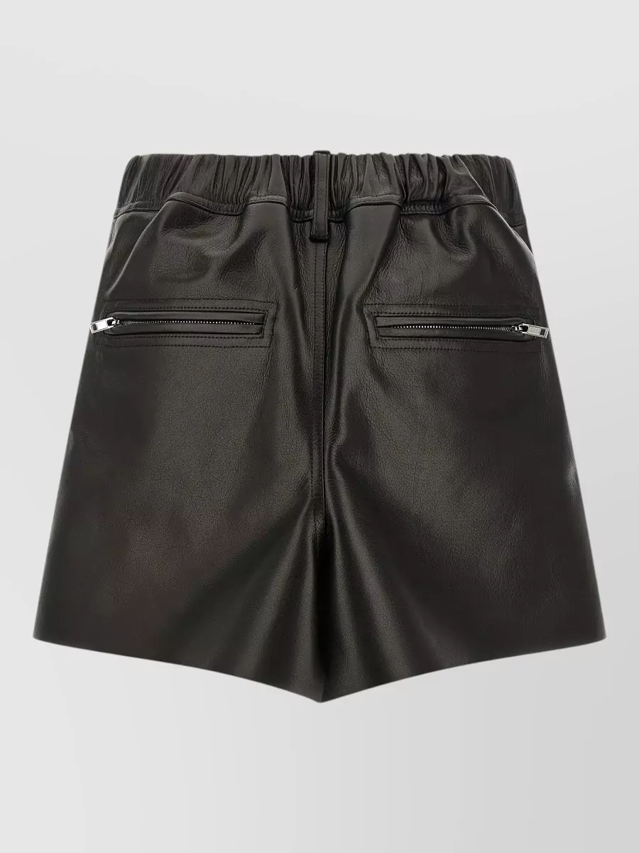 Rick Owens leather asymmetric mini skirt