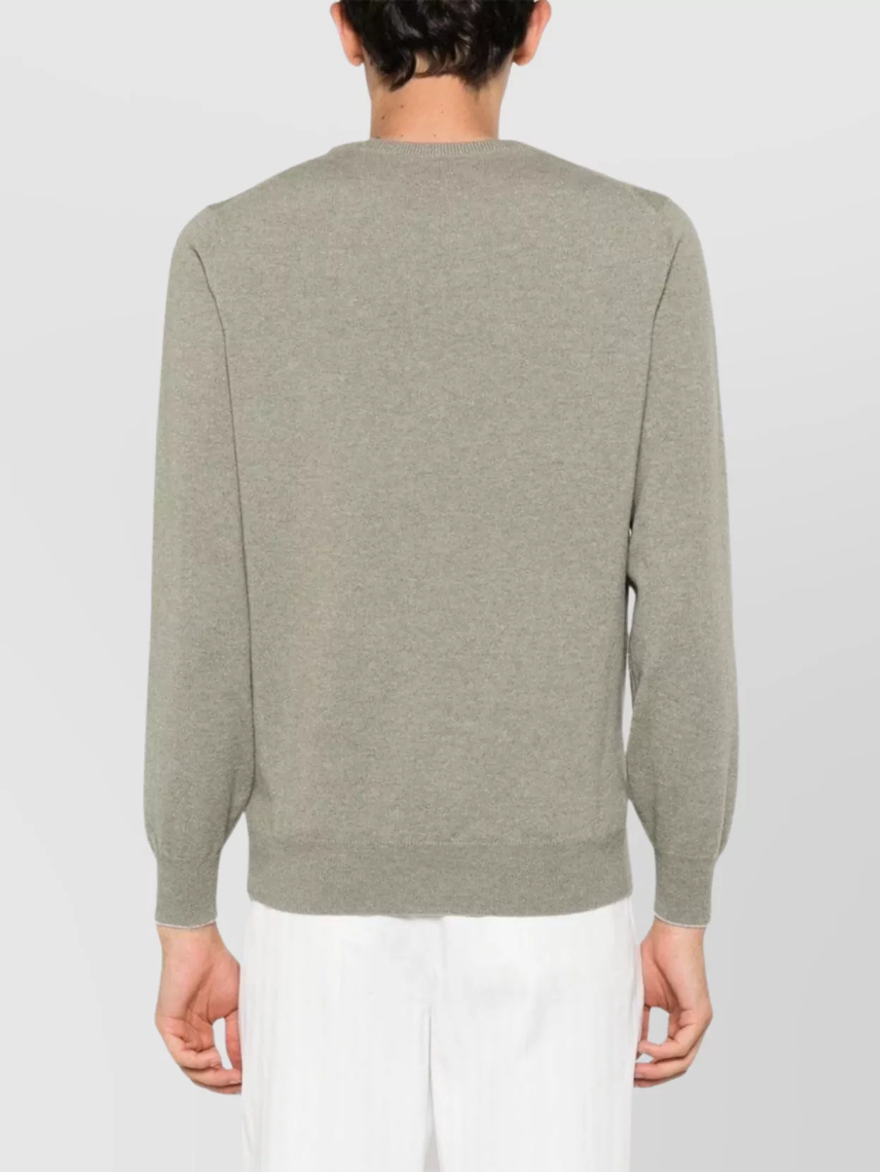 Brunello Cucinelli Cashmere Crew Neck Sweater With Contrasting Edge