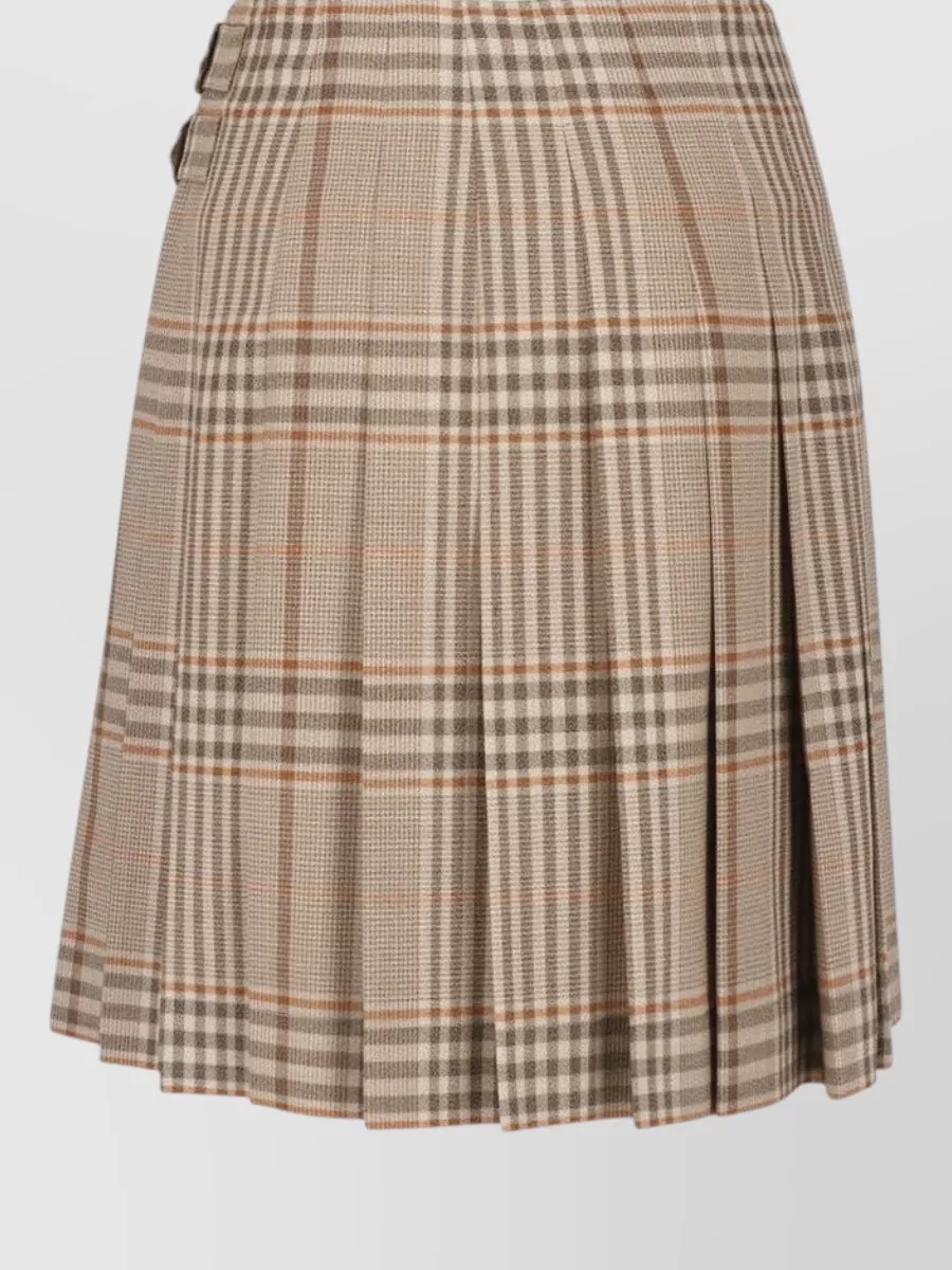 Burberry Wool Knee-Length Pleated Skirt