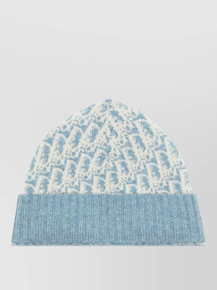 Dior Knit Hat Ribbed Cuff Winter Accessory