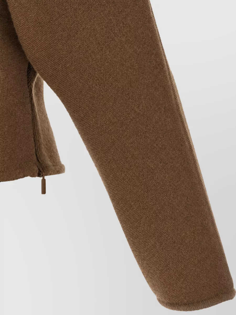 Max Mara Cashmere Wool High Neck Cropped Sweater