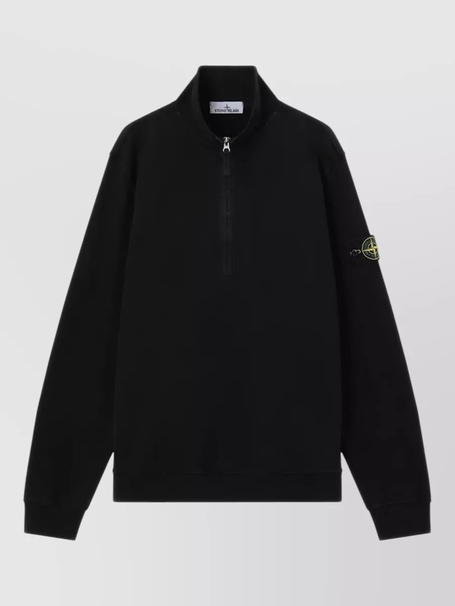 Stone Island ribbed cotton half-zip sweatshirt