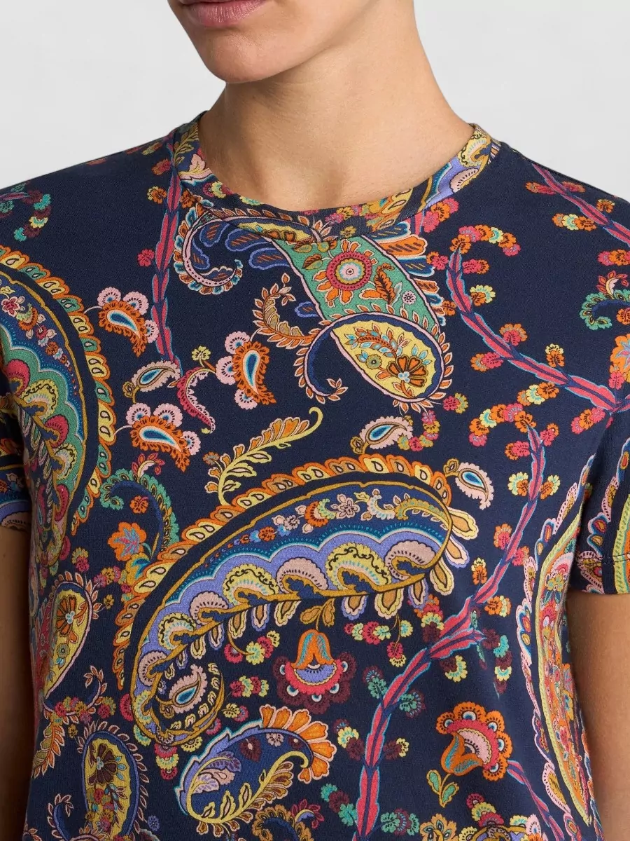 Etro Slim Fit T Shirt Crew Neck Paisley