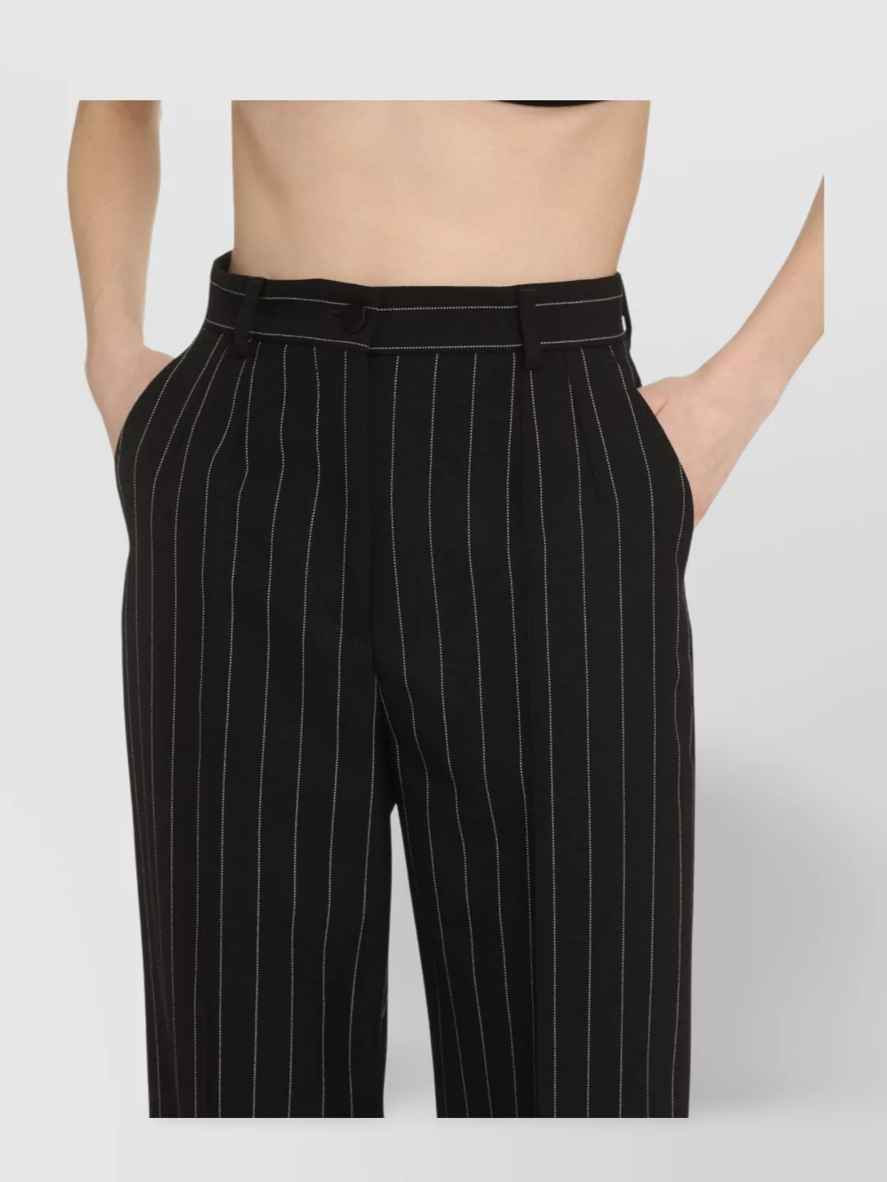 DOLCE & GABBANA PINSTRIPE PATTERN WOOL TROUSERS