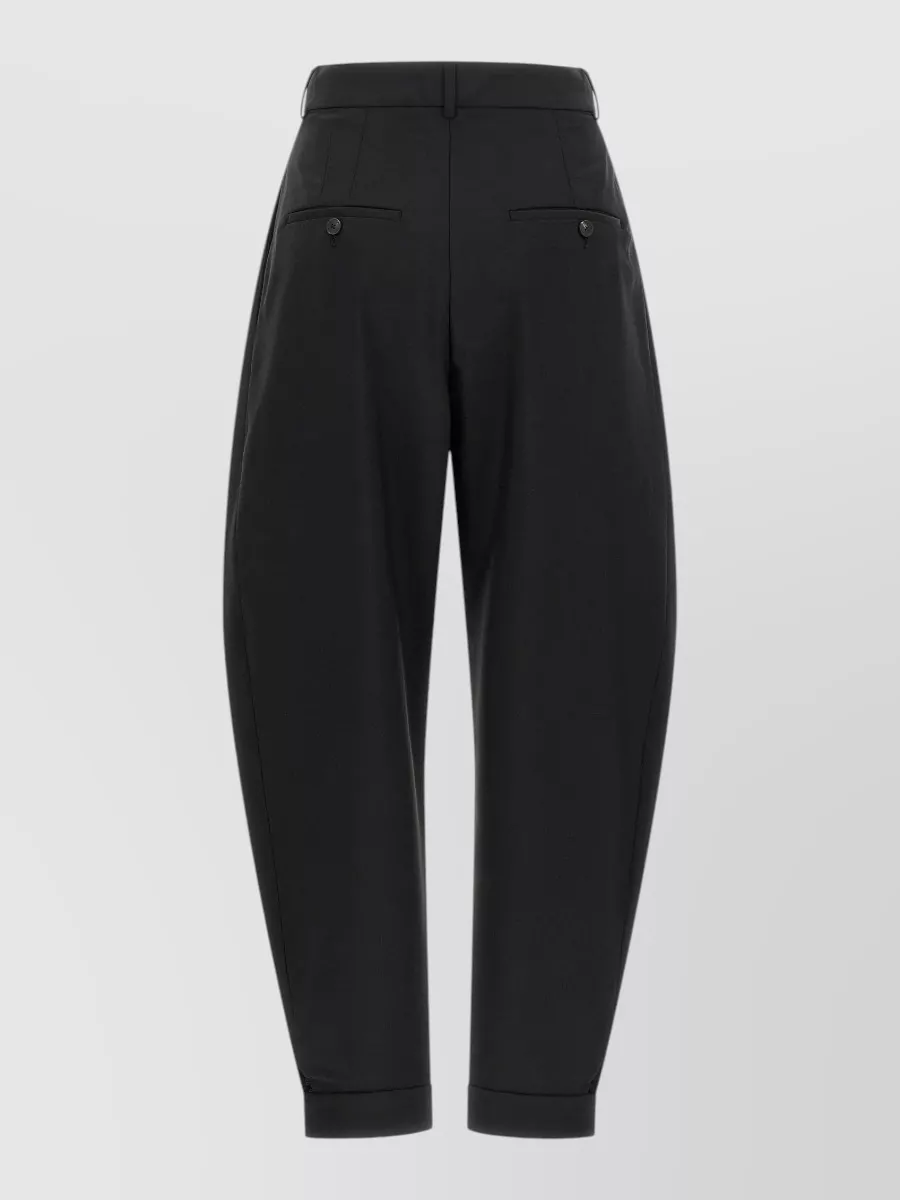 Róhe wool mohair high-rise pleated cuffed balloon trousers