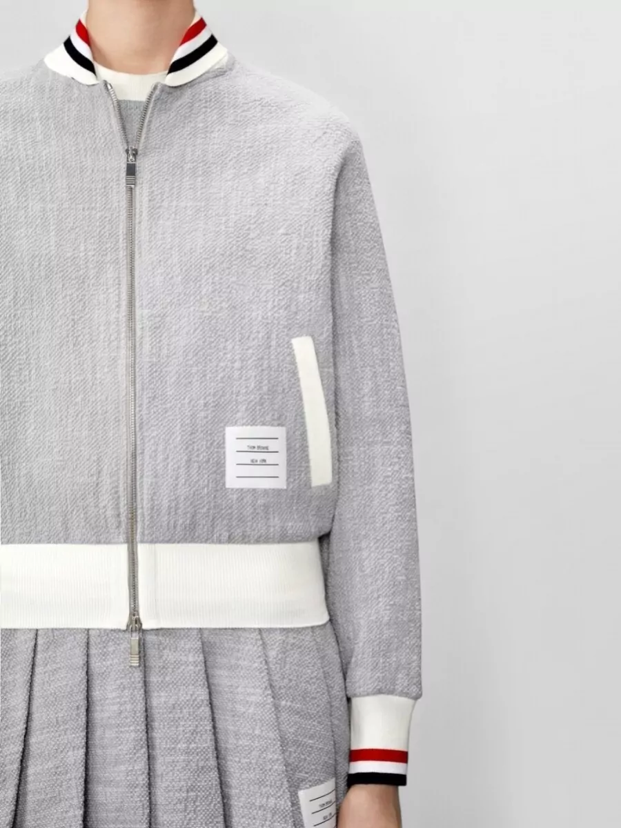 Thom Browne Cotton Tweed Bomber Jacket