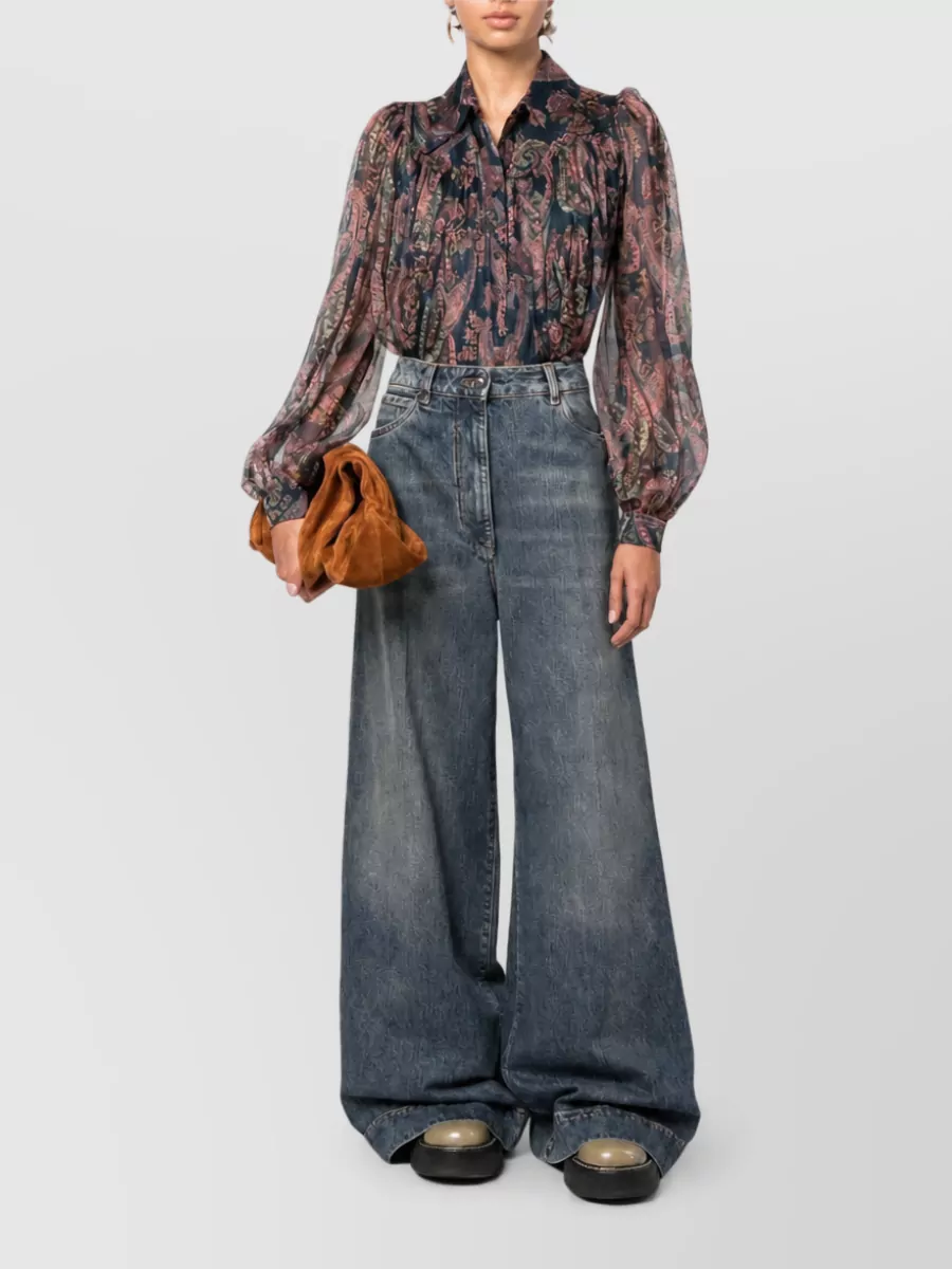 Etro Embroidered Straight-Leg Jeans