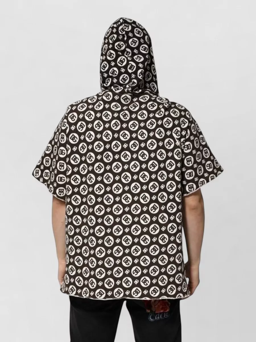Dolce&Gabbana Cotton Logo-Print Short-Sleeve Hoodie