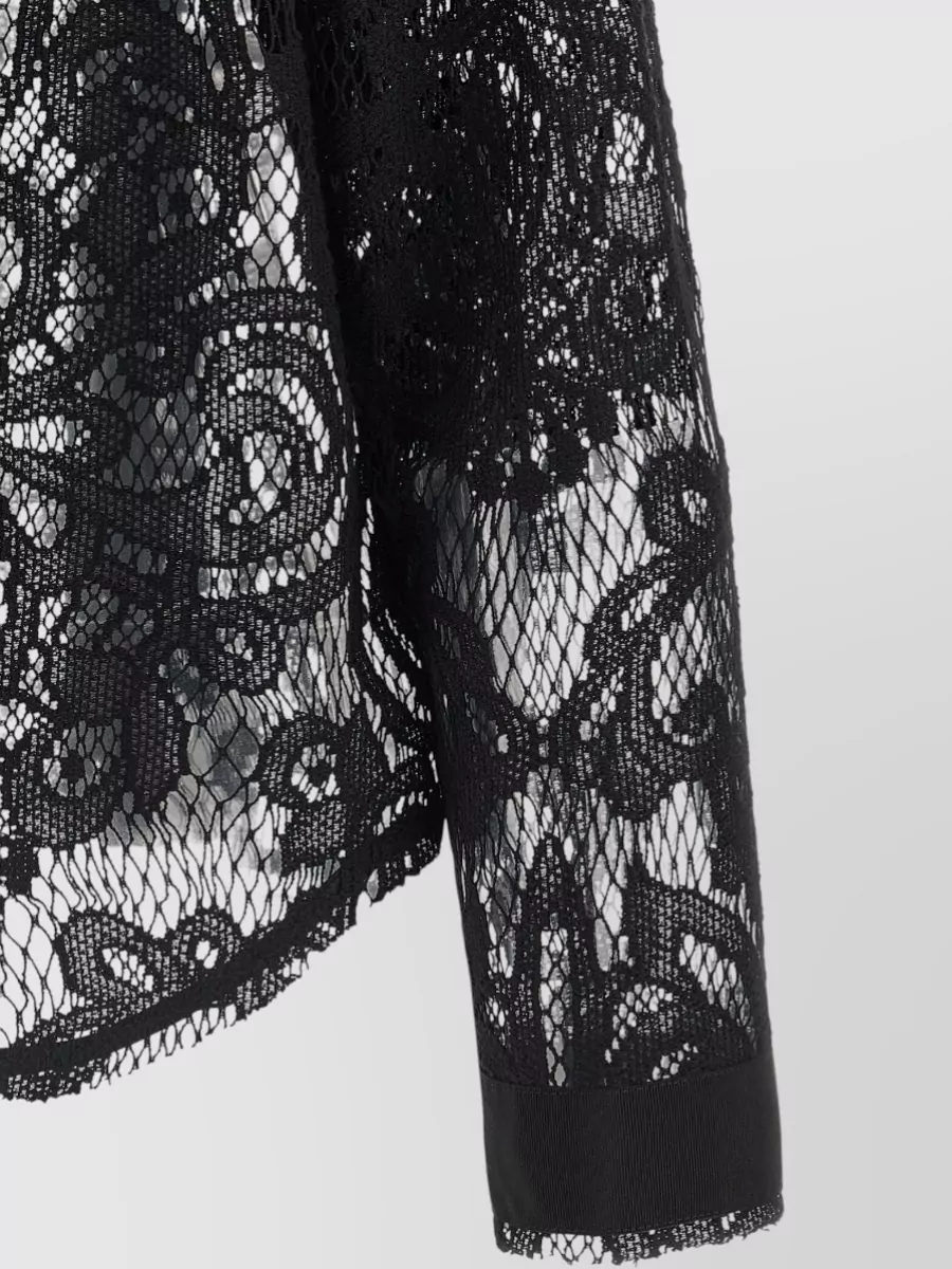 Nude Floral Lace Shirt