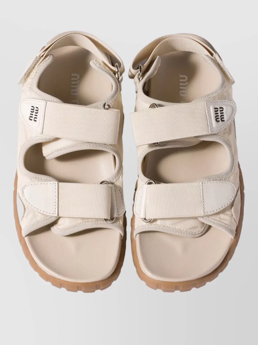 Miu Miu Technical Fabric And Suede Sandals