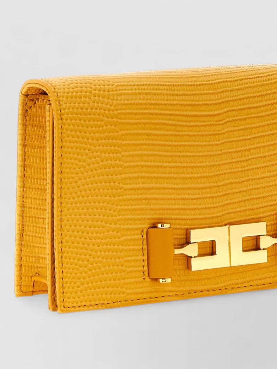 Elisabetta Franchi Lizard Embossed Clutch Bag