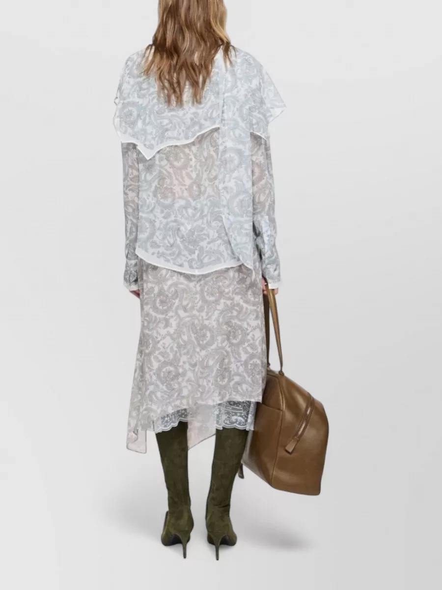 Acne Studios Paisley-Print Silk Cape Shirt