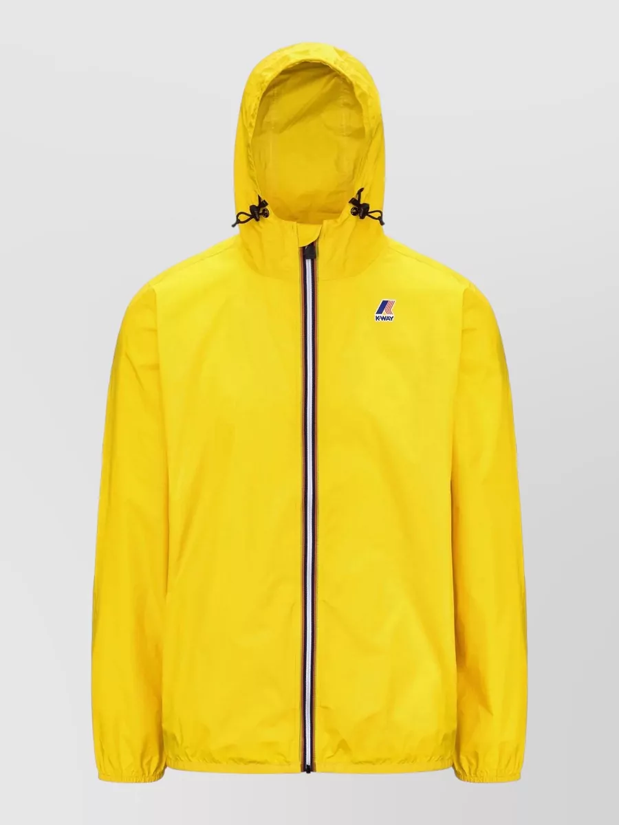 K-way Claude Hood Jacket Elastic Cuffs Packable In Orange