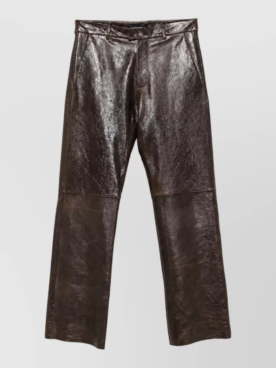 Emporio Armani Leather wide-leg trousers