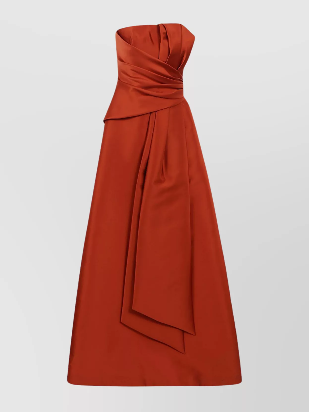 Alberta Ferretti Draped Mikado Silhouette Dress In Red
