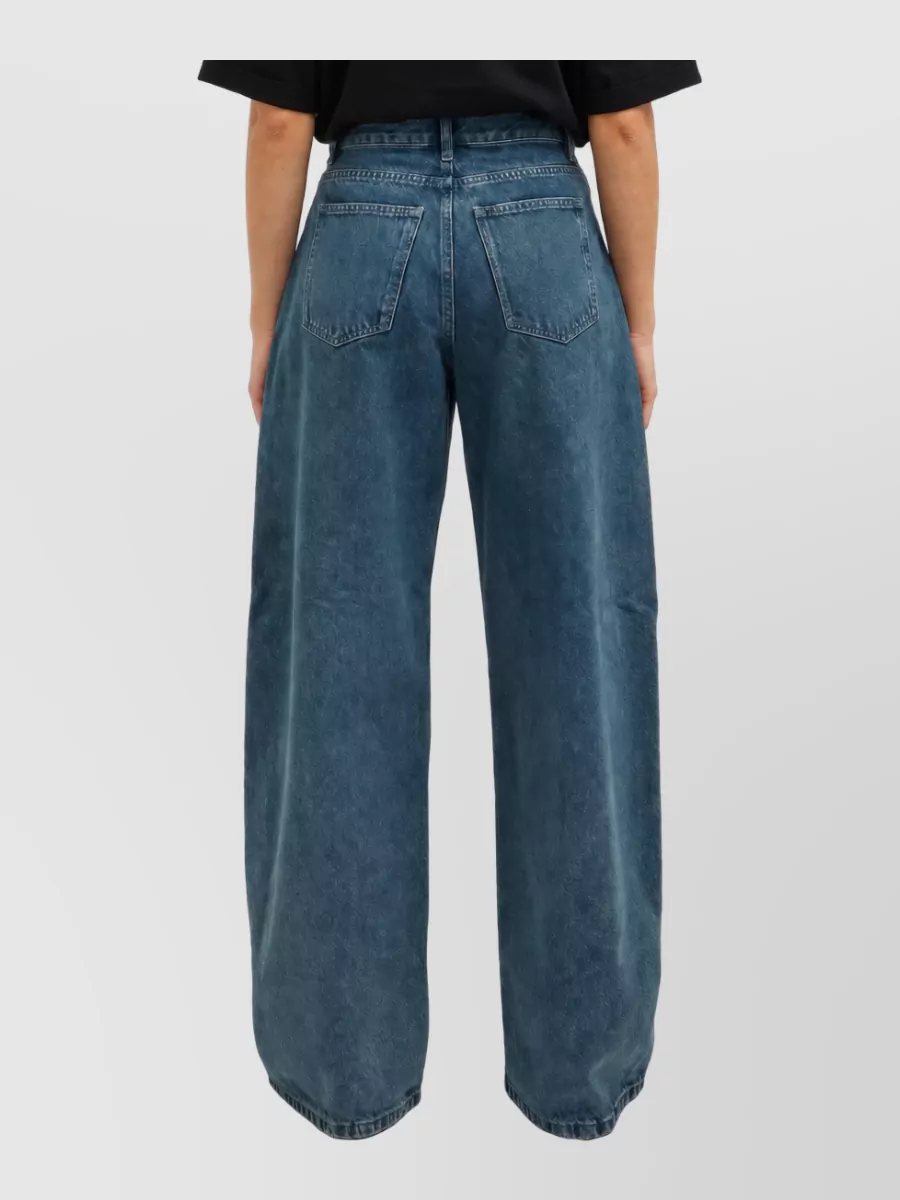The Frankie Shop Denim High-Rise Barrel-Leg Jeans