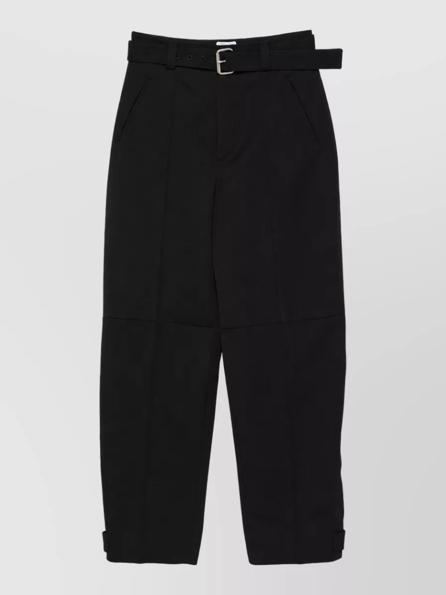 Bottega Veneta High Waist Belt Detail Straight Leg Pants