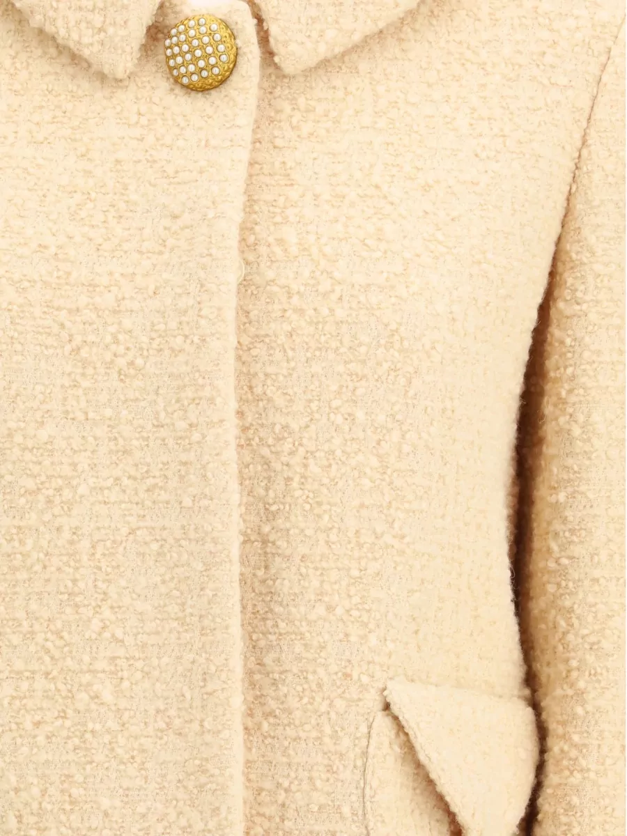 Valentino Tweed Jacket Collar Detail Front Pockets