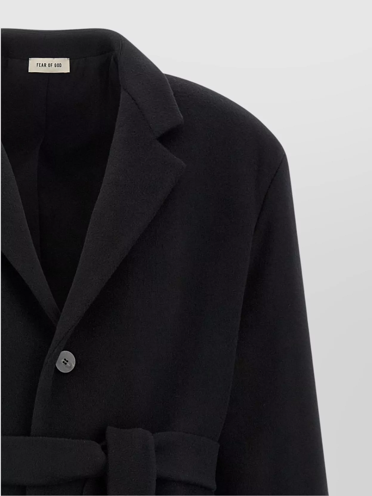 Fear Of God Belted Long Coat Lapel