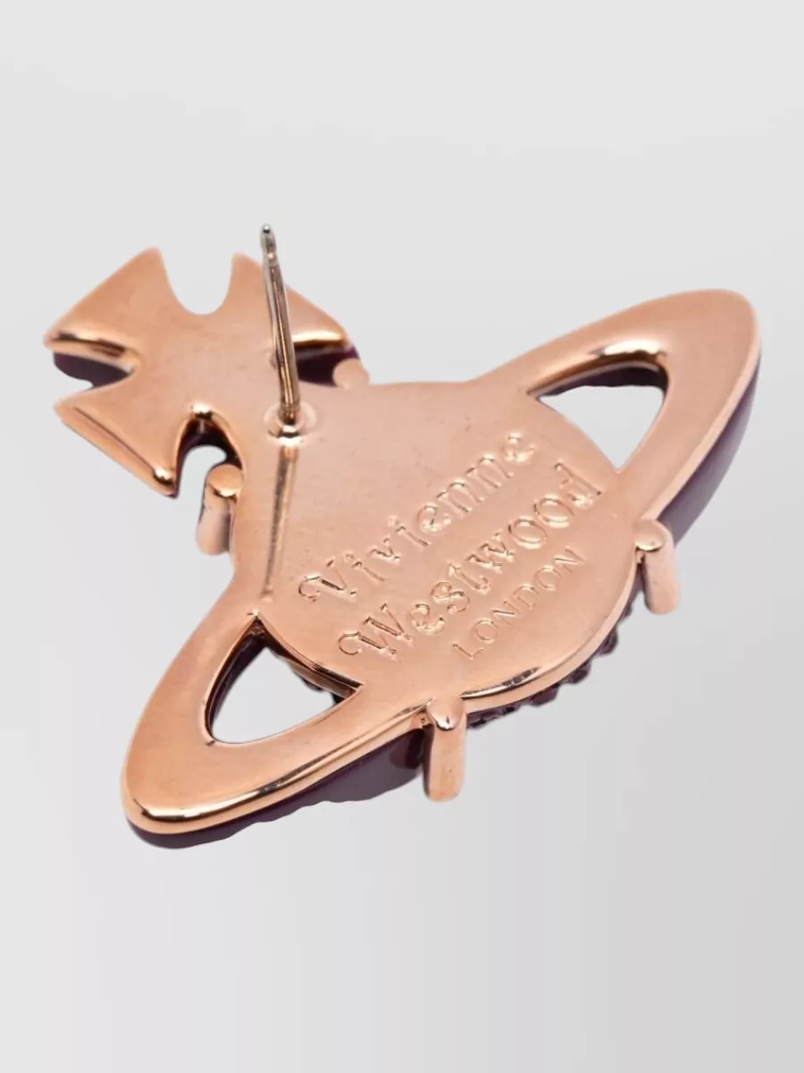 Vivienne Westwood Crystal Embellished Stud Design Earrings