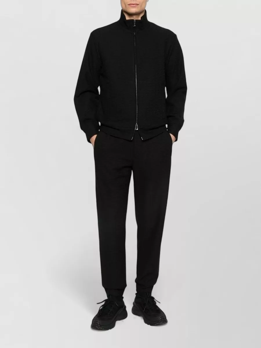 Emporio Armani Cotton Blend Sweatpants Textured Style Pockets