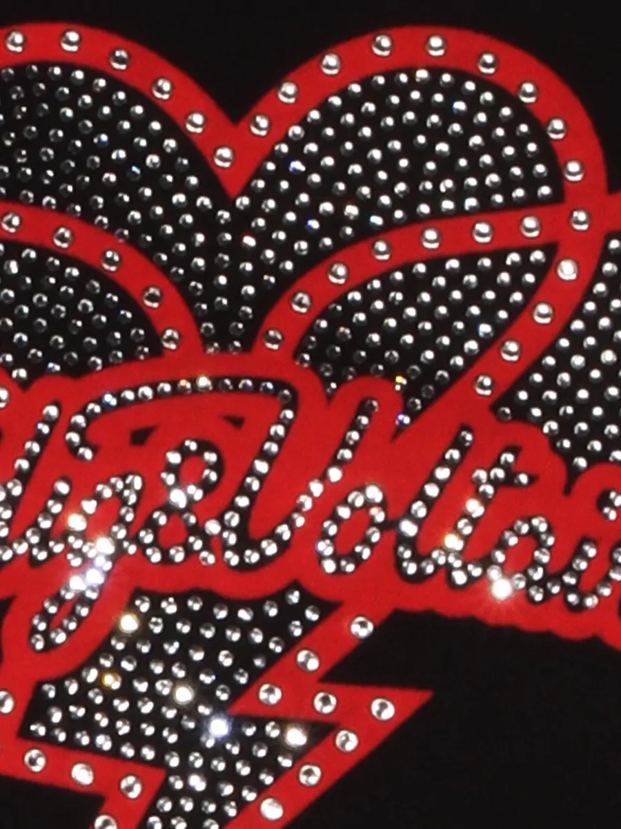 Zadig & Voltaire Short Sleeve Crew Neck Rhinestone Graphic Top