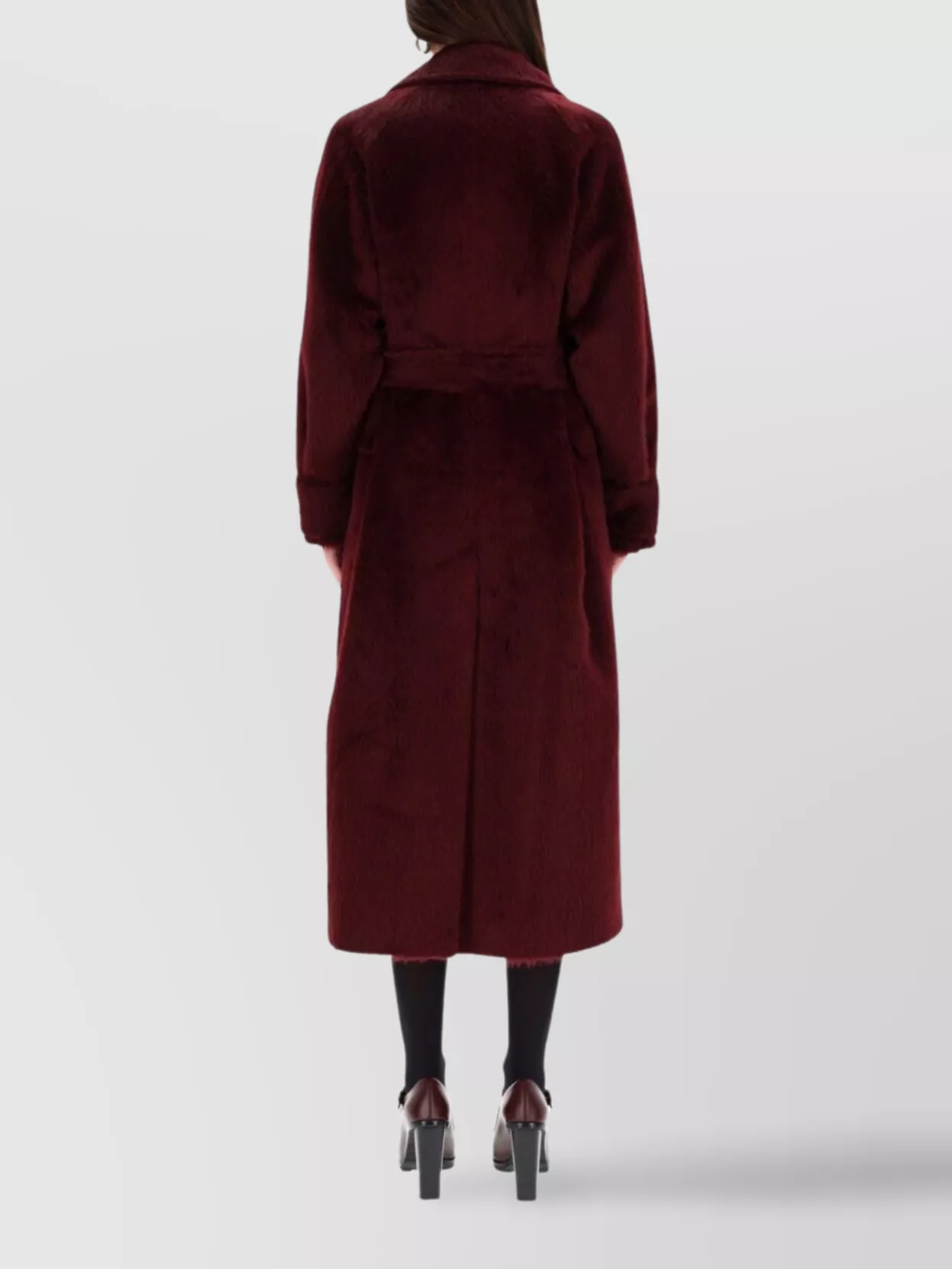 Max Mara Long Coat With Belt And Pockets