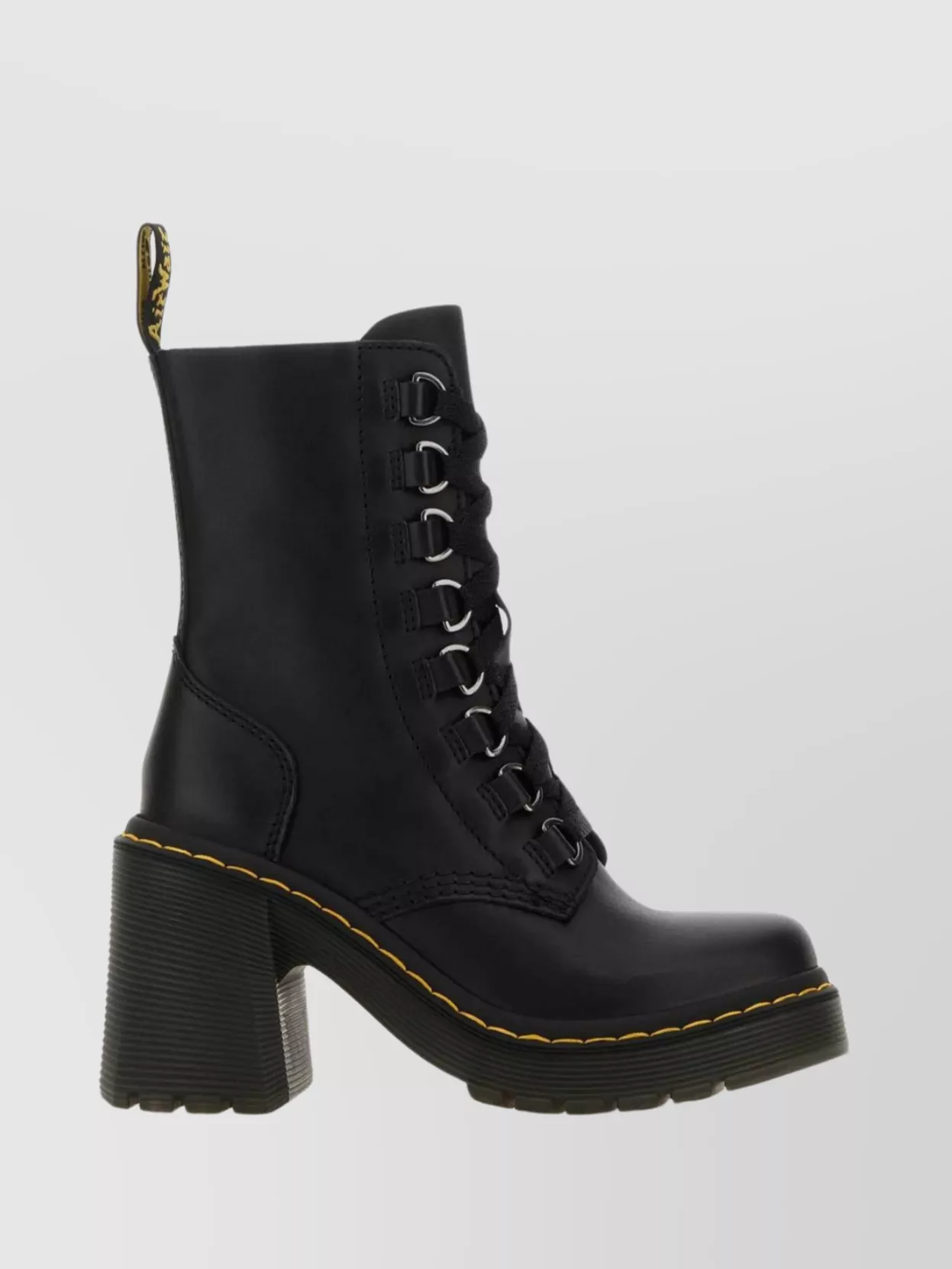 Shop Dr. Martens' Leather Ankle Boots With Chunky Heel And Platform Sole In Black