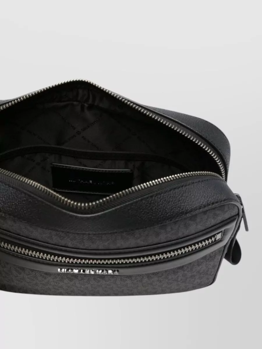 Michael Kors Shoulder Bag Textured Pattern Zip Pocket Strap