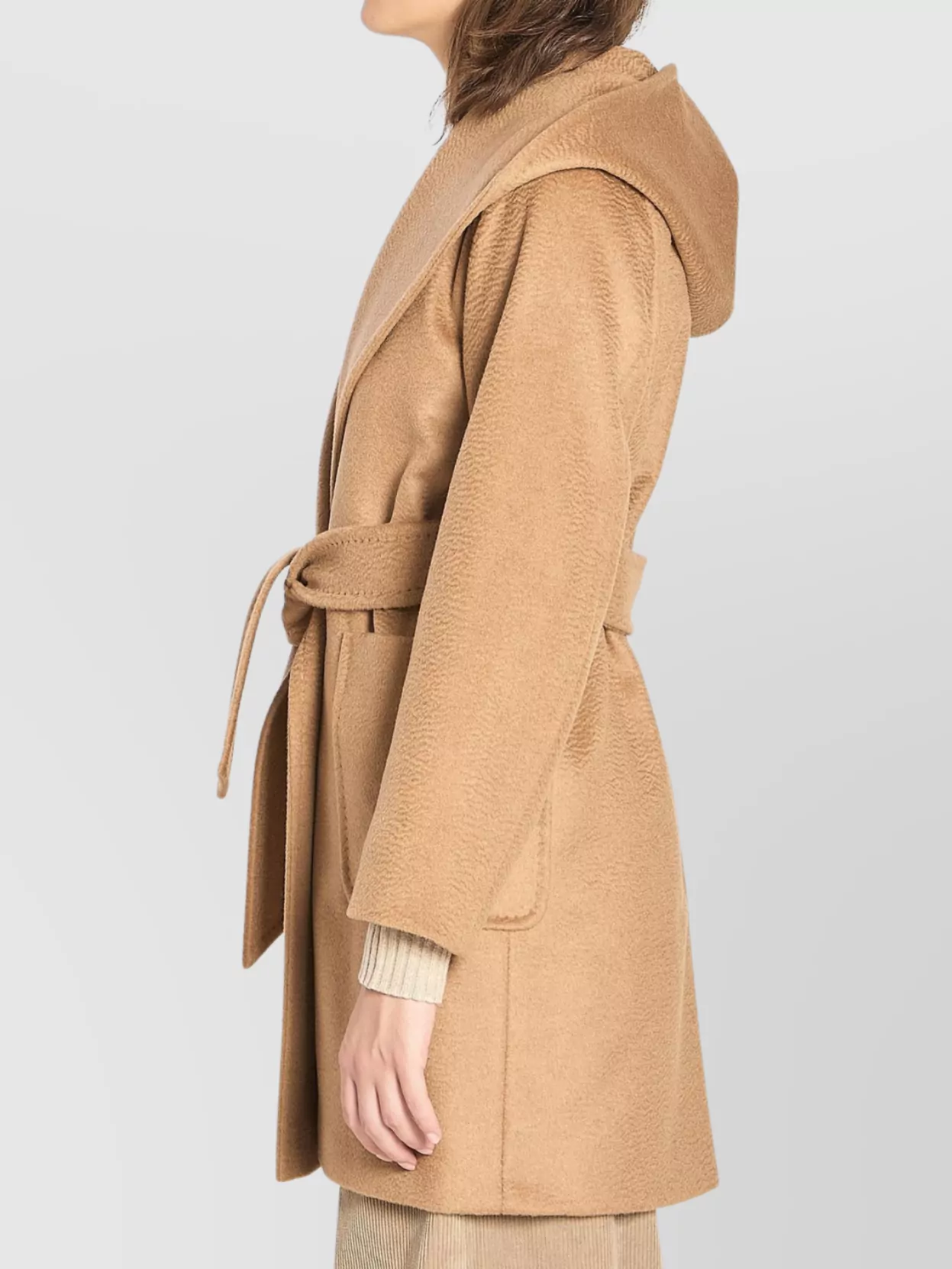 Max Mara Rialto Coat With Hood And Patch Pockets
