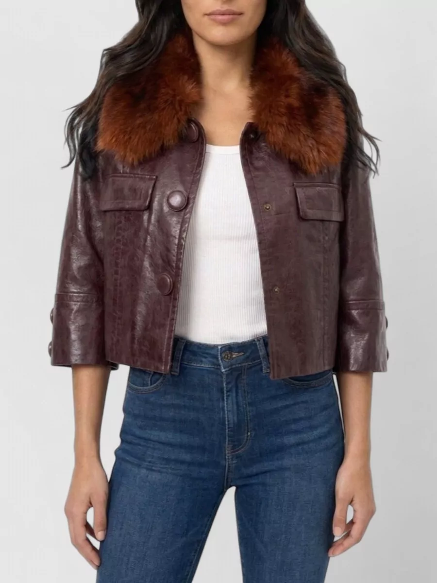 Chloé leather cropped jacket