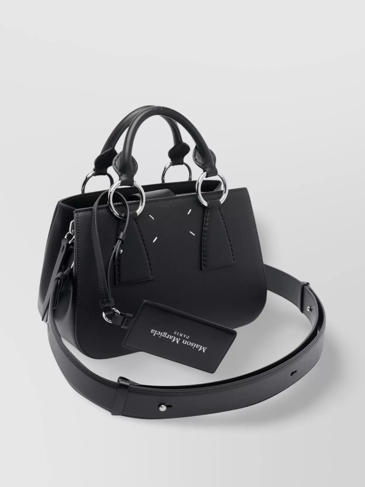 Maison Margiela Shoulder Bags With Metal Rings And Textured Finish