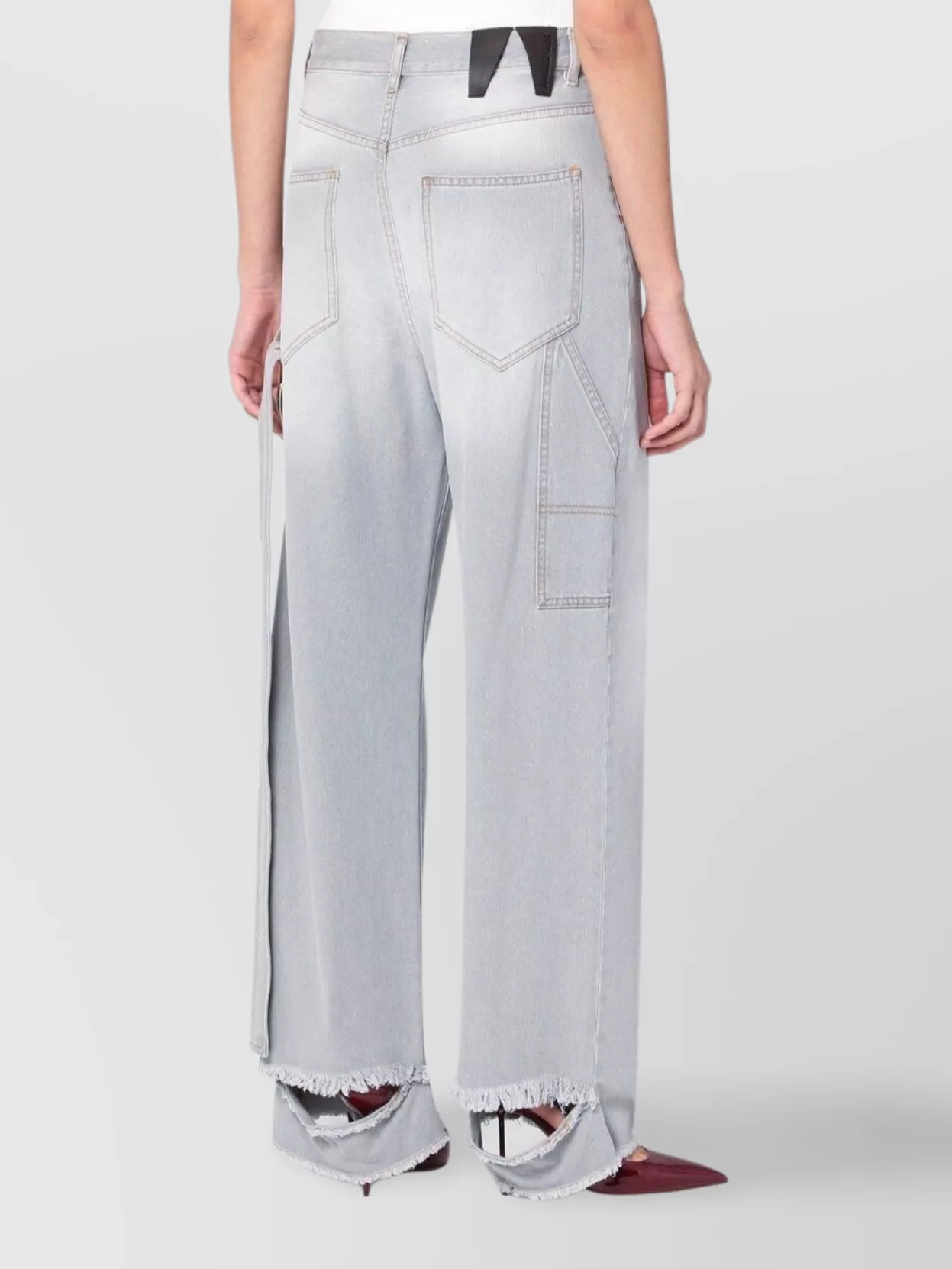 Darkpark Relaxed Fit High Waist Jeans In Gray