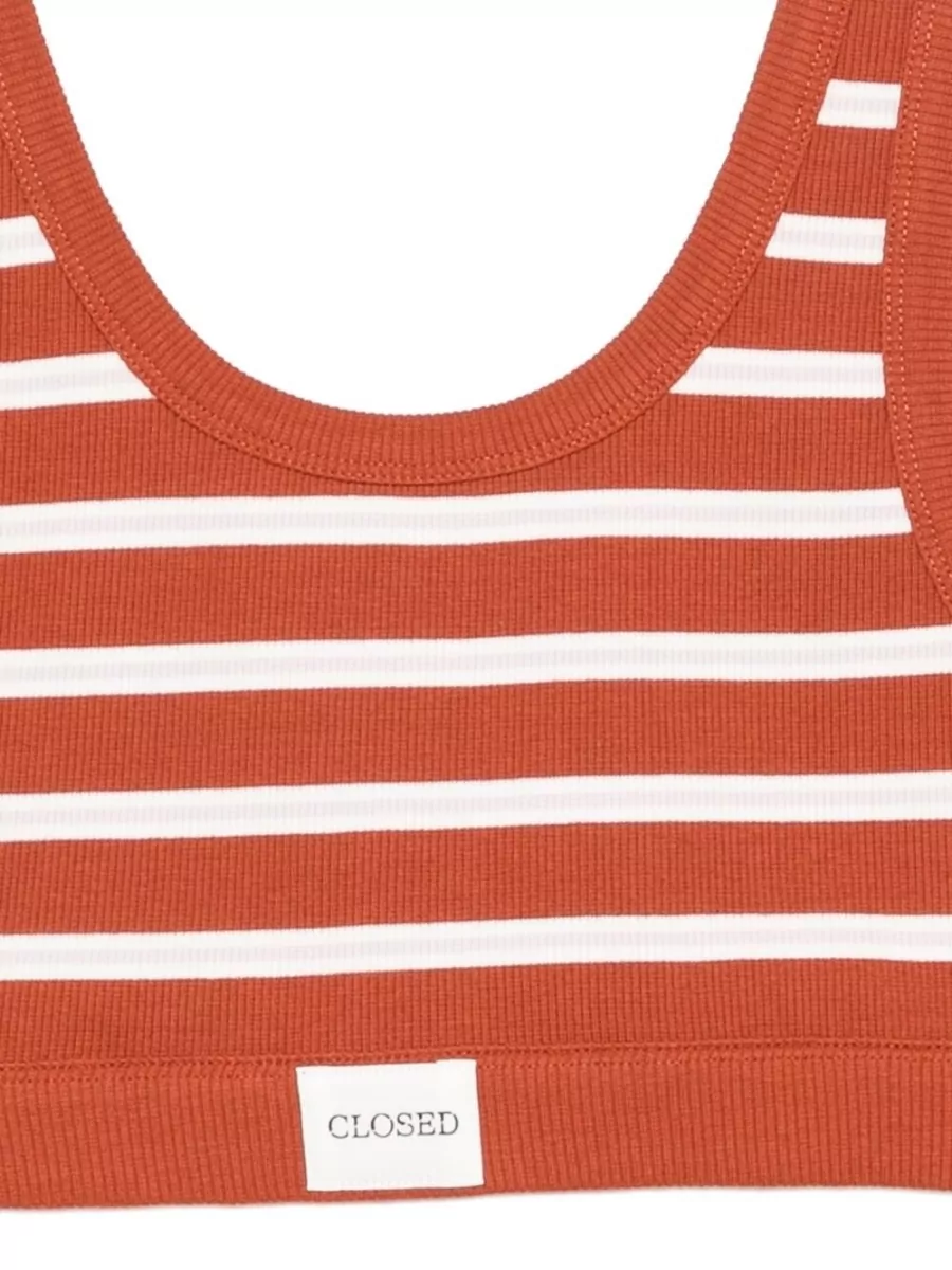 Closed Striped Ribbed Bralette