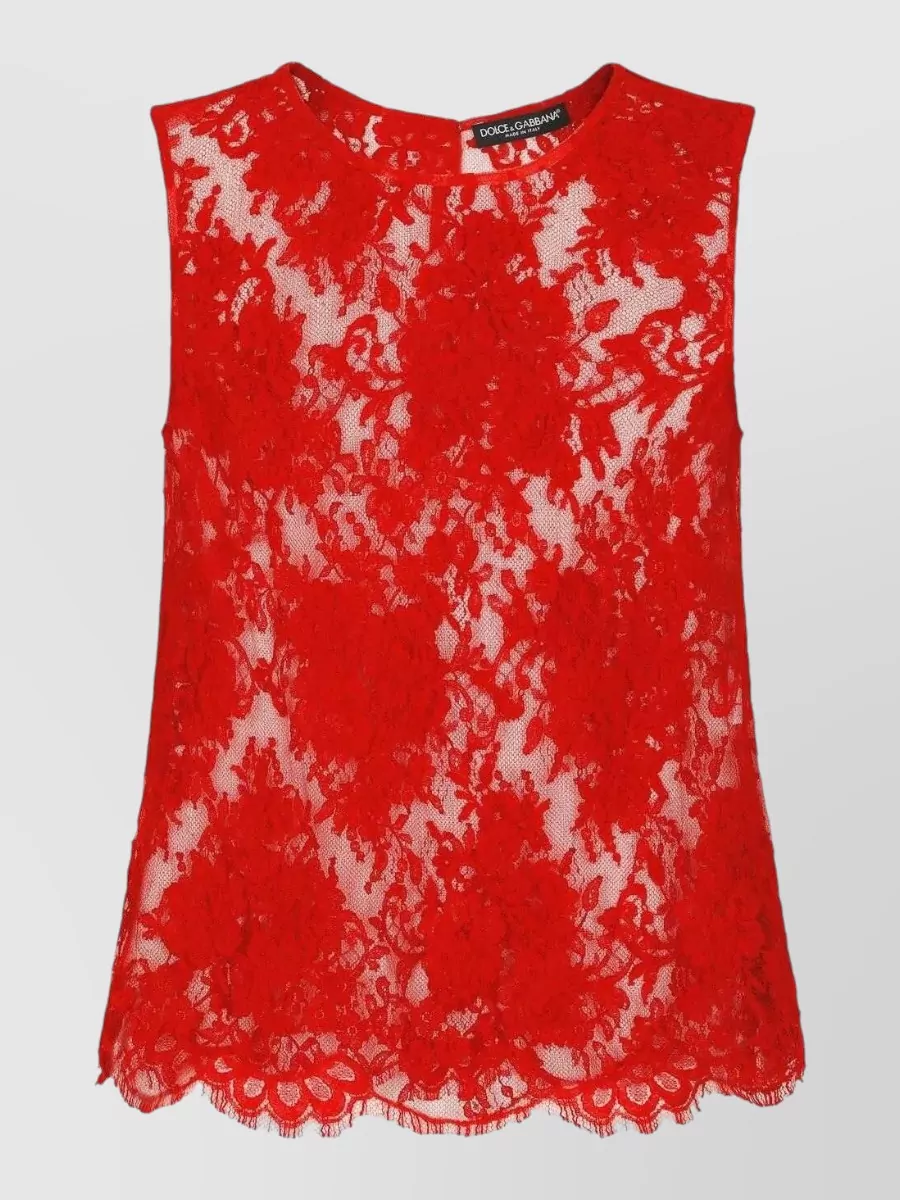Dolce&Gabbana silk floral lace sleeveless top