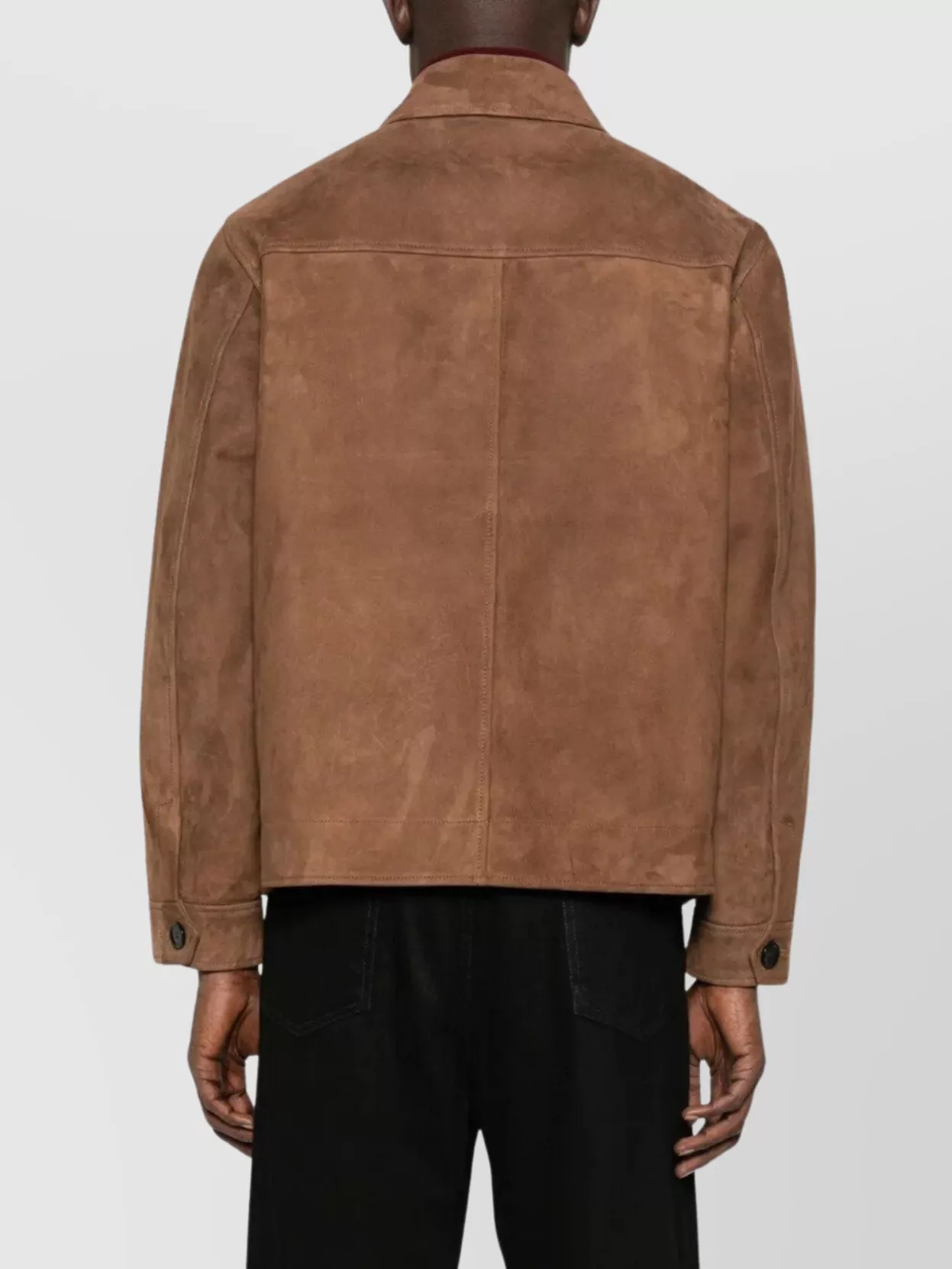 Lardini Suede Jacket With Chest And Side Pockets