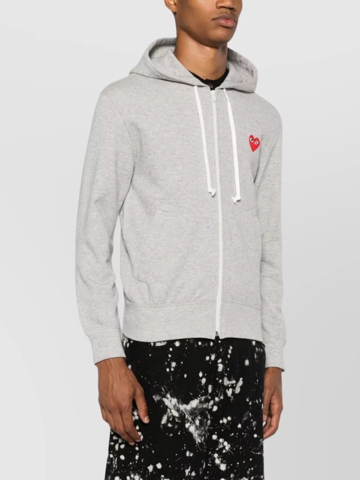 Comme Des Garçons Cotton Hoodie Logo Zip