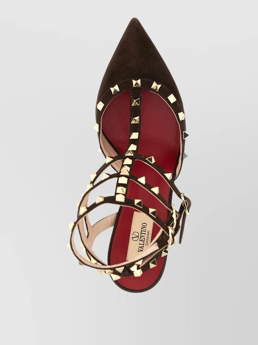 Valentino Garavani Suede Studded Ankle-Strap Pumps