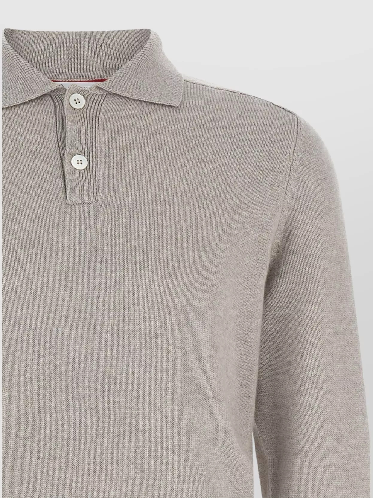 Brunello Cucinelli Cashmere Polo Shirt With Ribbed Cuffs And Hem