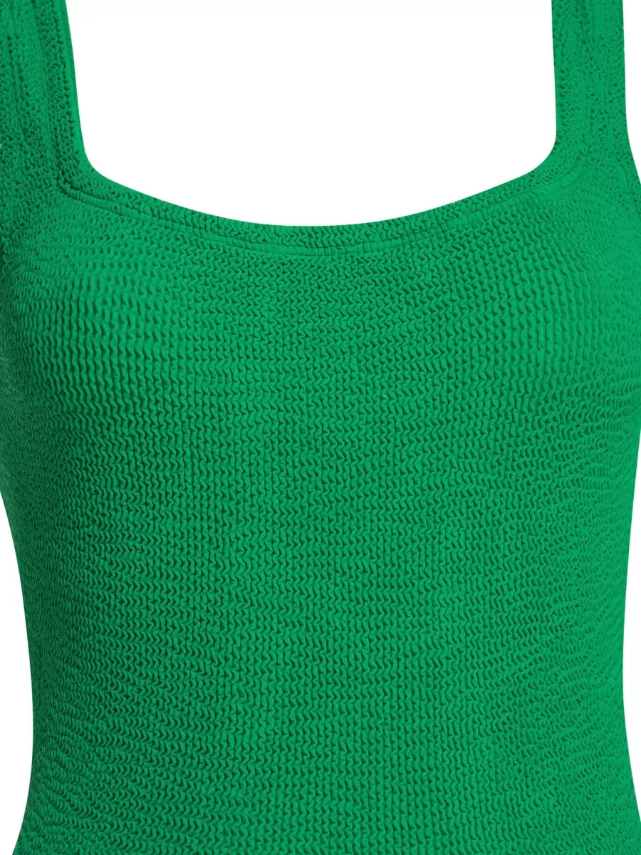 Hunza G Crinkled Square-Neck Swimsuit