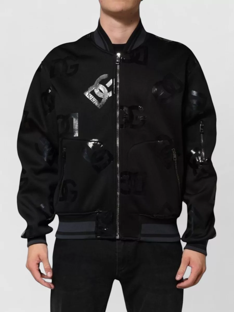 Dolce&Gabbana Cashmere wool logo-print bomber jacket