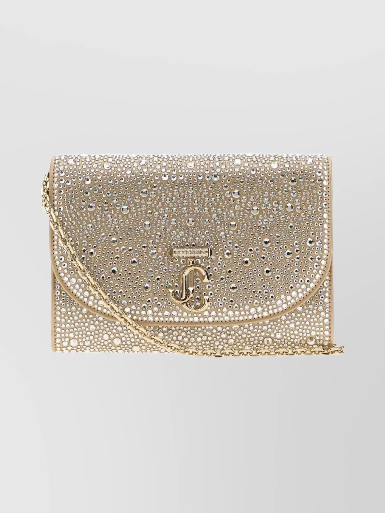 Jimmy Choo Rhinestone Detailed Fabric Chain Clutch